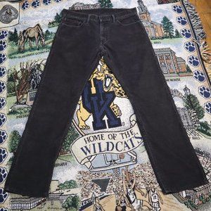 Levi's Corduroy 514 Pants Faded Black Soft Men's True Size 35x31 White Tab